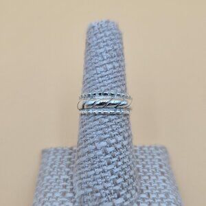 Size 6.75 Sterling Silver Cool Braided Style Unisex Band Ring A4605